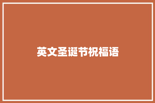 英文圣诞节祝福语 范文赏析