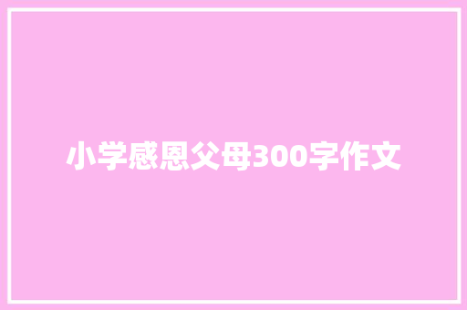 小学感恩父母300字作文 词汇积累