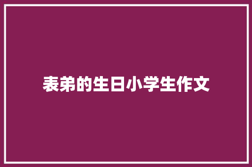 表弟的生日小学生作文 简历模板