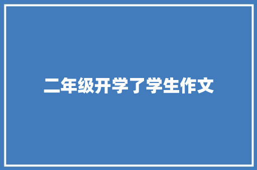 二年级开学了学生作文 简历模板