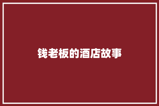 钱老板的酒店故事 报告写作