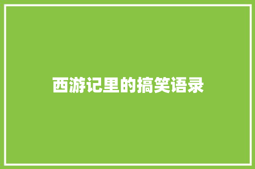 西游记里的搞笑语录 词汇积累