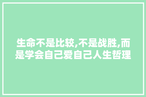 生命不是比较,不是战胜,而是学会自己爱自己人生哲理 报告写作
