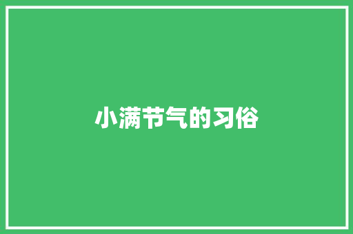 小满节气的习俗 写作素材
