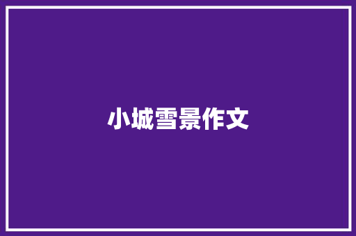 小城雪景作文 报告写作