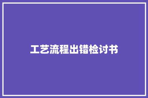 工艺流程出错检讨书 报告写作
