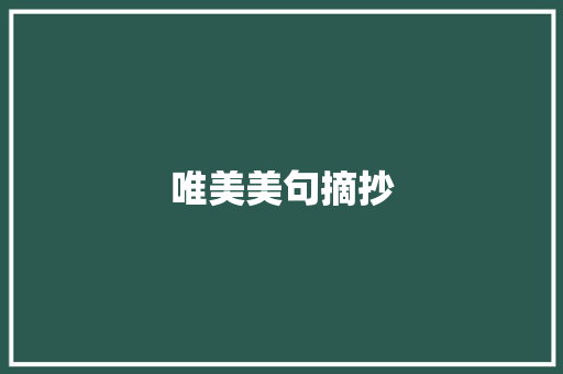唯美美句摘抄