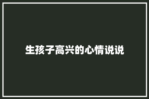 生孩子高兴的心情说说 简历模板