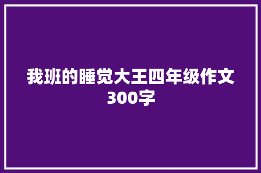 我班的睡觉大王四年级作文300字 词汇积累