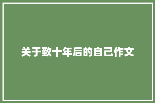 关于致十年后的自己作文 词汇积累
