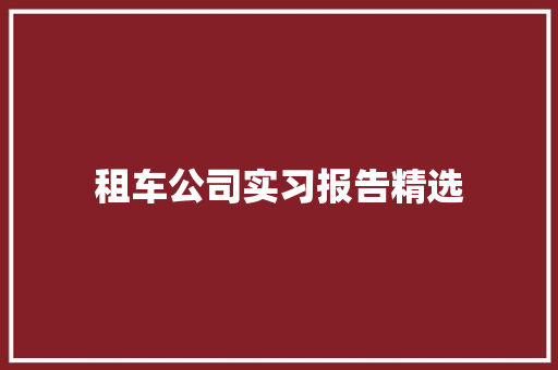 租车公司实习报告精选 词汇积累