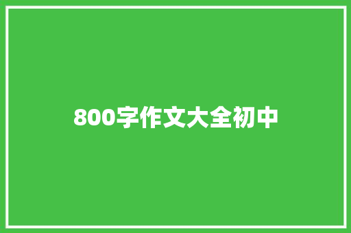 800字作文大全初中