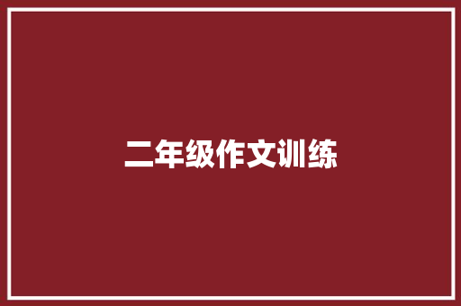 二年级作文训练
