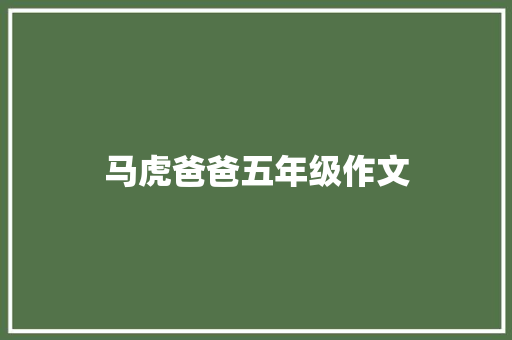 马虎爸爸五年级作文 报告写作