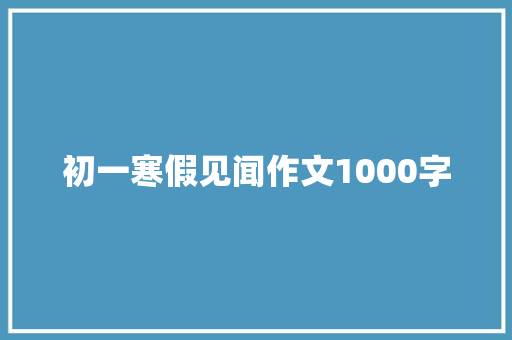 初一寒假见闻作文1000字 词汇积累