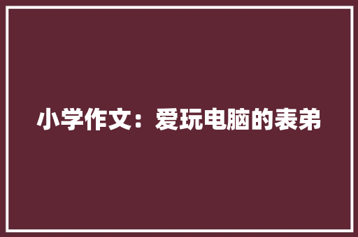 小学作文：爱玩电脑的表弟 报告写作