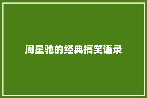周星驰的经典搞笑语录 诗歌创作