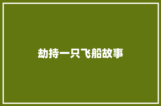 劫持一只飞船故事 写作技巧