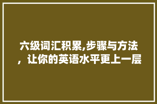 六级词汇积累,步骤与方法，让你的英语水平更上一层楼_如何积累六级词汇