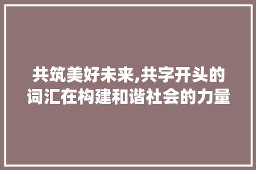 共筑美好未来,共字开头的词汇在构建和谐社会的力量_共字开头的写作词汇积累 简历模板
