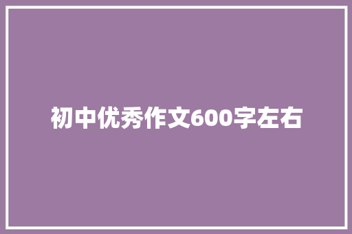 初中优秀作文600字左右