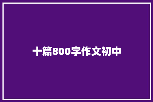 十篇800字作文初中 报告写作