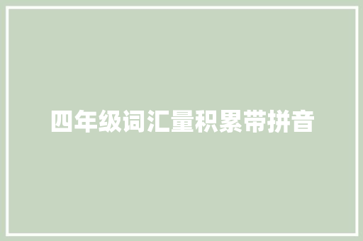 四年级词汇量积累带拼音