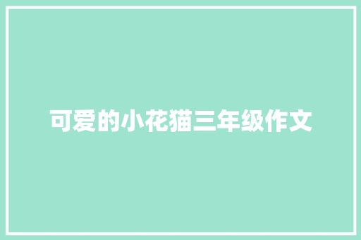 可爱的小花猫三年级作文 简历模板