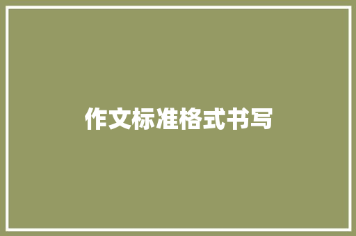 作文标准格式书写