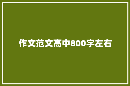 作文范文高中800字左右