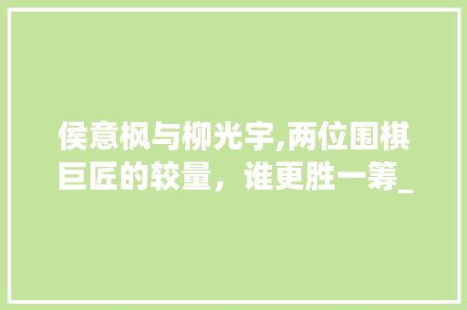 侯意枫与柳光宇,两位围棋巨匠的较量，谁更胜一筹_侯意枫与柳光宇谁厉害