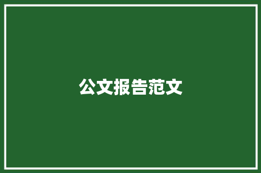 公文报告范文