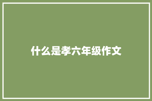 什么是孝六年级作文 范文赏析