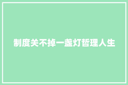 制度关不掉一盏灯哲理人生 简历模板