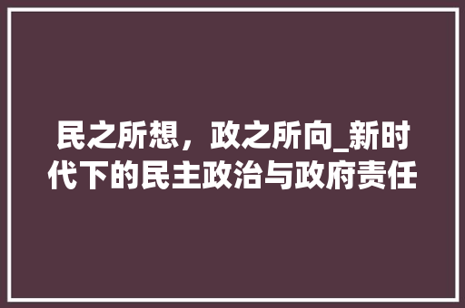民之所想，政之所向_新时代下的民主政治与政府责任_民之所想政之所向