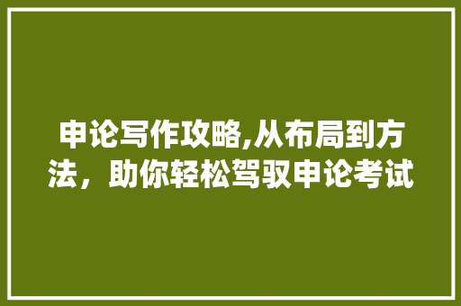 申论写作攻略,从布局到方法，助你轻松驾驭申论考试_如何写好申论