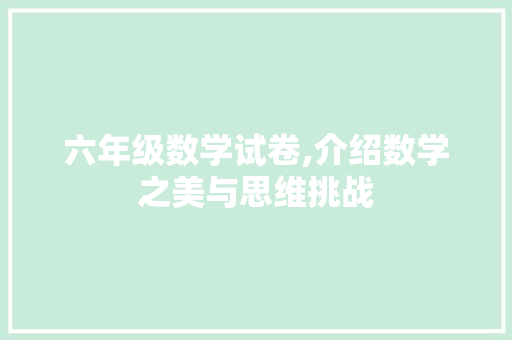 六年级数学试卷,介绍数学之美与思维挑战