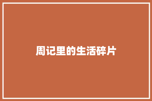 周记里的生活碎片