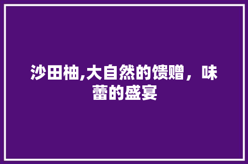 沙田柚,大自然的馈赠，味蕾的盛宴