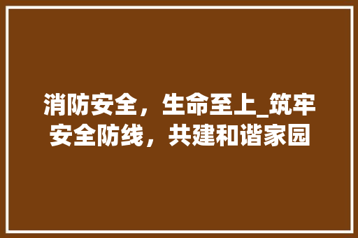 消防安全，生命至上_筑牢安全防线，共建和谐家园