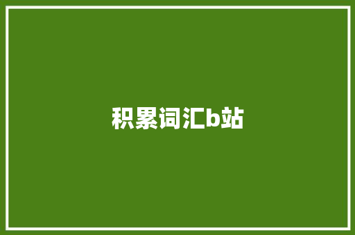 积累词汇b站 写作社区