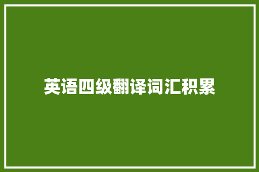 英语四级翻译词汇积累