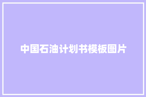 中国石油计划书模板图片