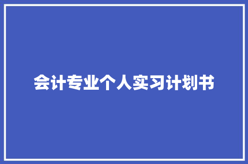 会计专业个人实习计划书 词汇积累