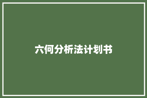 六何分析法计划书