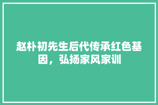 赵朴初先生后代传承红色基因，弘扬家风家训 词汇积累