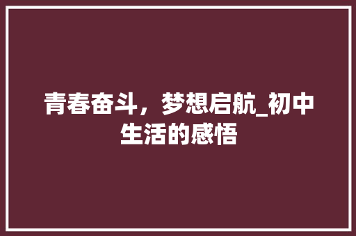 青春奋斗，梦想启航_初中生活的感悟