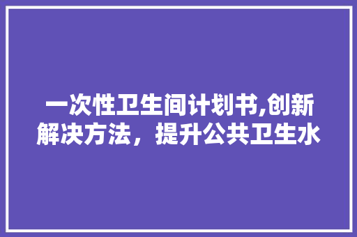 一次性卫生间计划书,创新解决方法，提升公共卫生水平