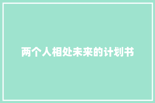 两个人相处未来的计划书