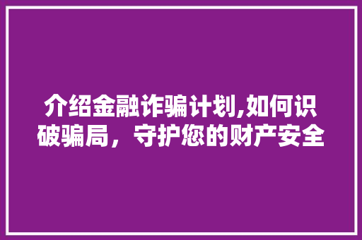 介绍金融诈骗计划,如何识破骗局，守护您的财产安全